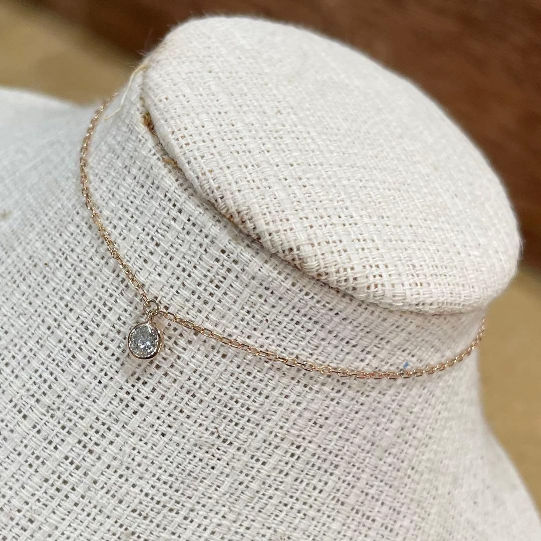 K18 ピンクゴールド　高品質　天然ダイヤモンド　ブレスレット