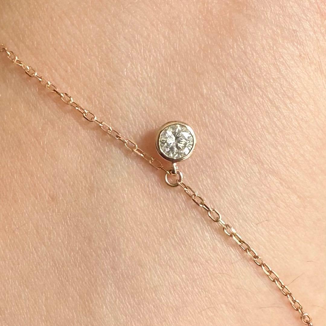 K18 ピンクゴールド　高品質　天然ダイヤモンド　ブレスレット