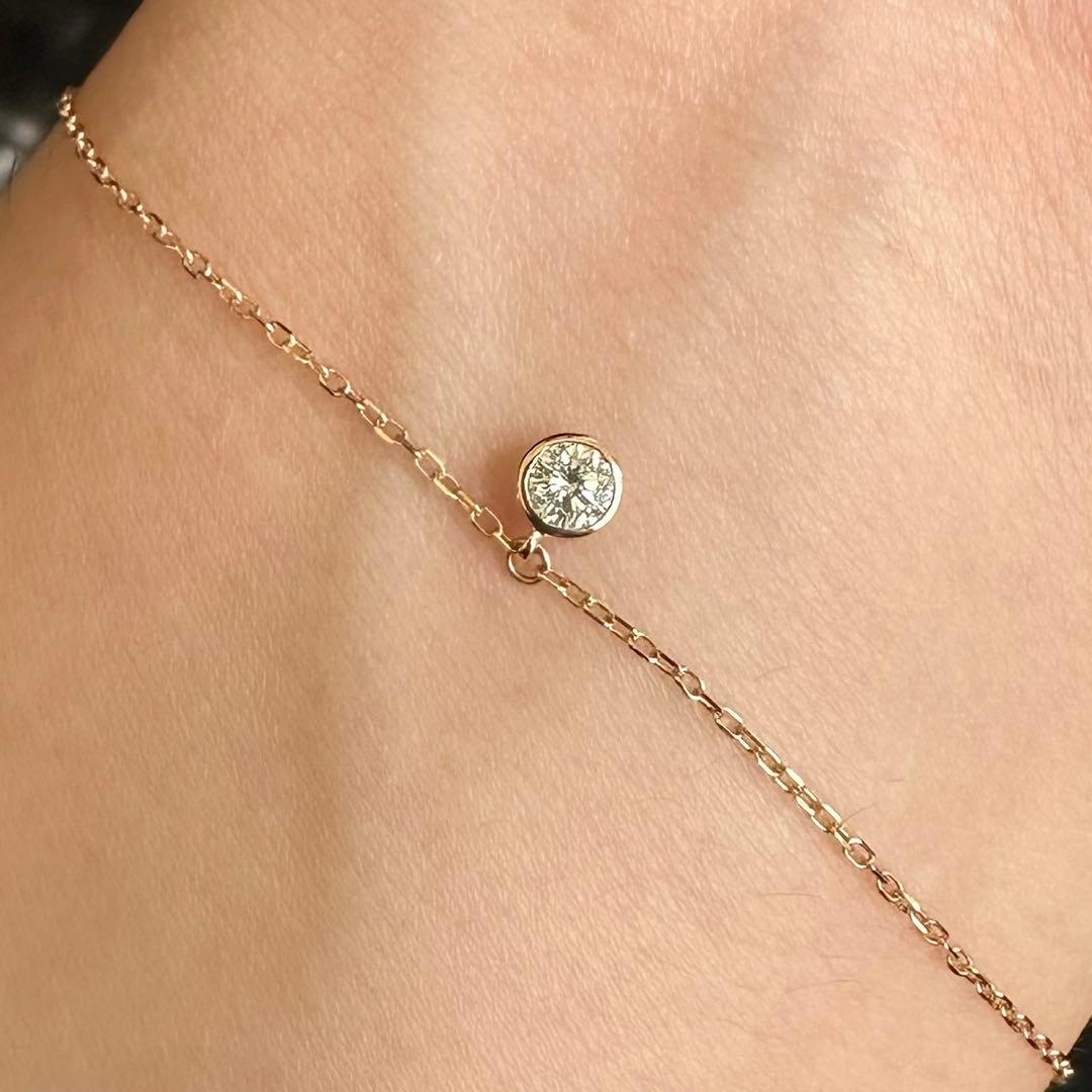 K18 ピンクゴールド　高品質　天然ダイヤモンド　ブレスレット