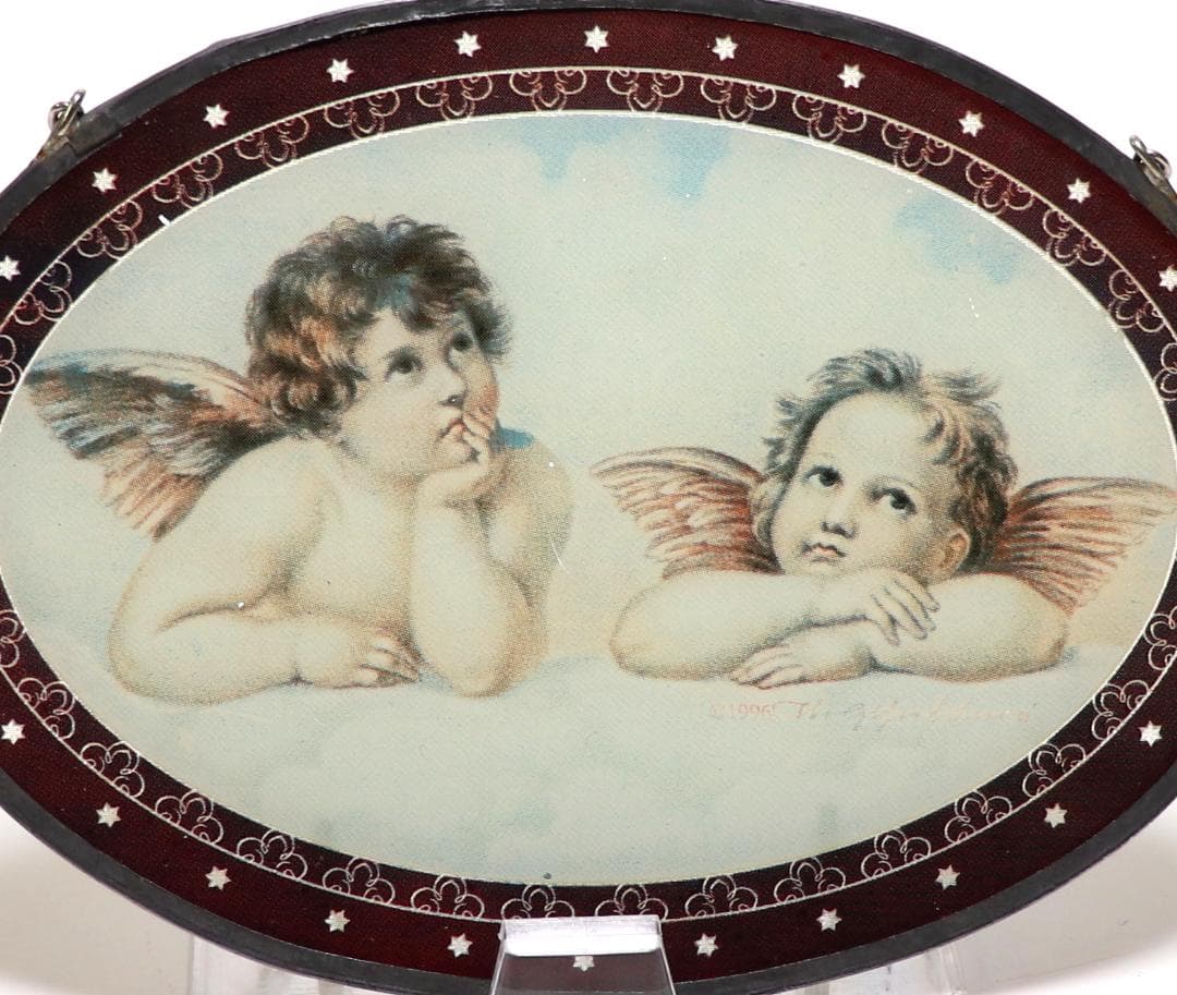 ラファエロ・サンティ ヴィンテージ ステンドグラス 天使 システィーナの聖母