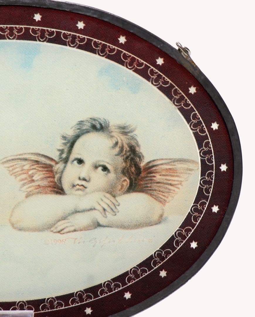 ラファエロ・サンティ ヴィンテージ ステンドグラス 天使 システィーナの聖母