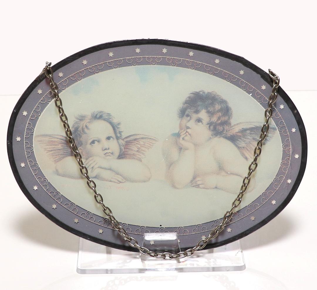 ラファエロ・サンティ ヴィンテージ ステンドグラス 天使 システィーナの聖母