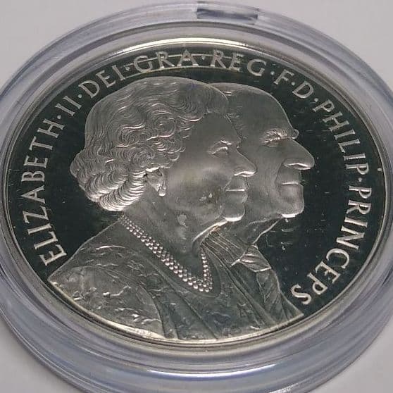 2007 ダイヤモンドウエディング プルーフ 5ポンド銀貨 ②