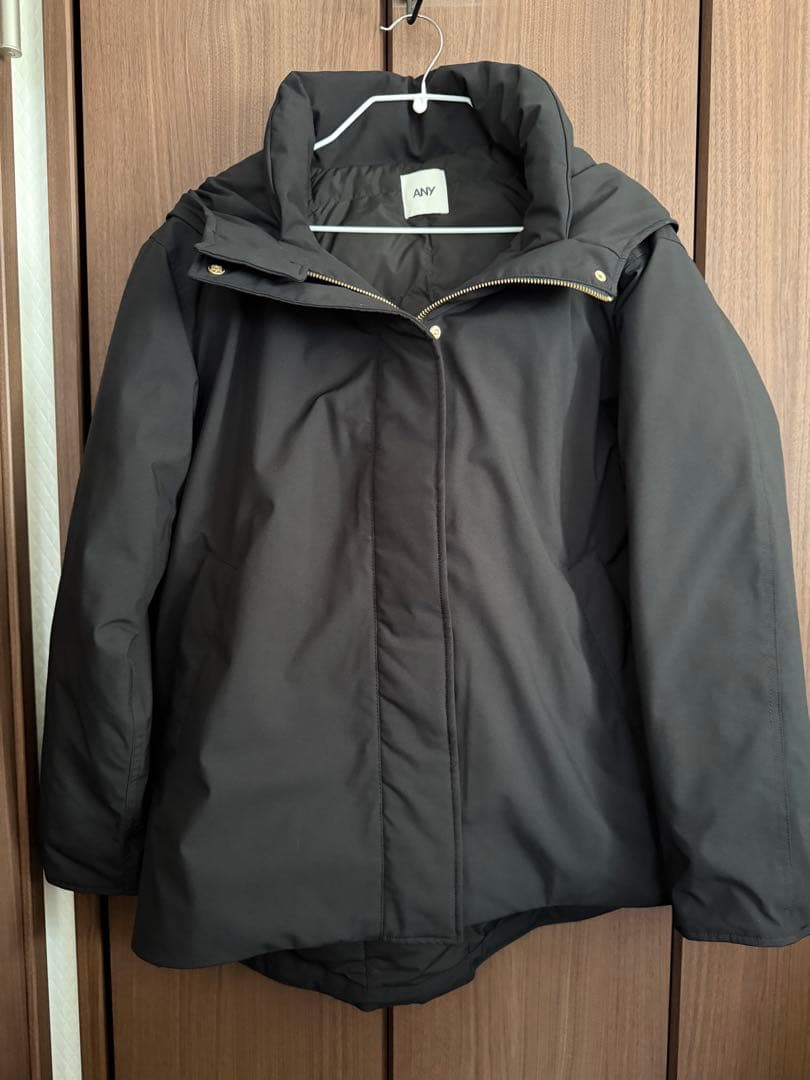 【ANY】撥水フーデットダウンコート ブラック Mサイズ