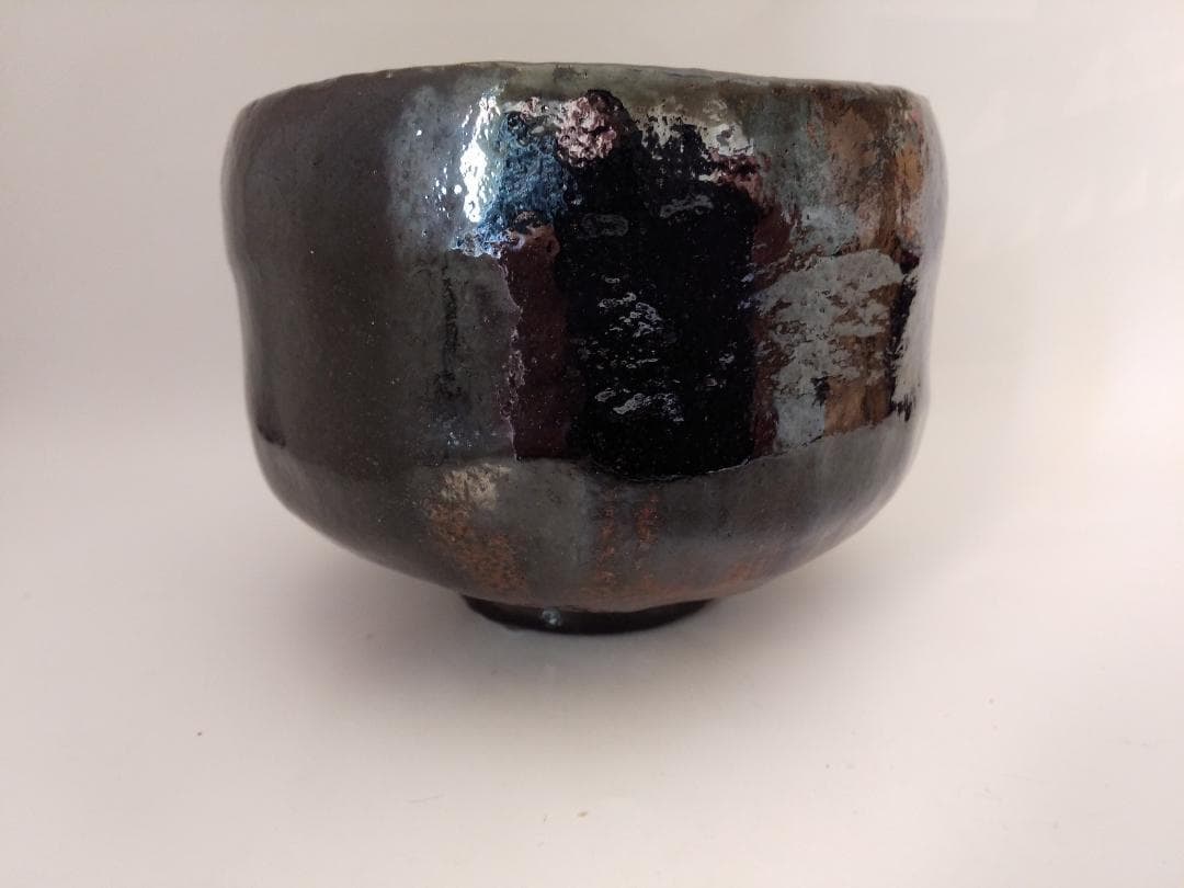 楽焼 佐々木松楽 黒楽茶碗 前大徳 佐藤朴堂 書付 銘 常盤 共布 共箱 新品