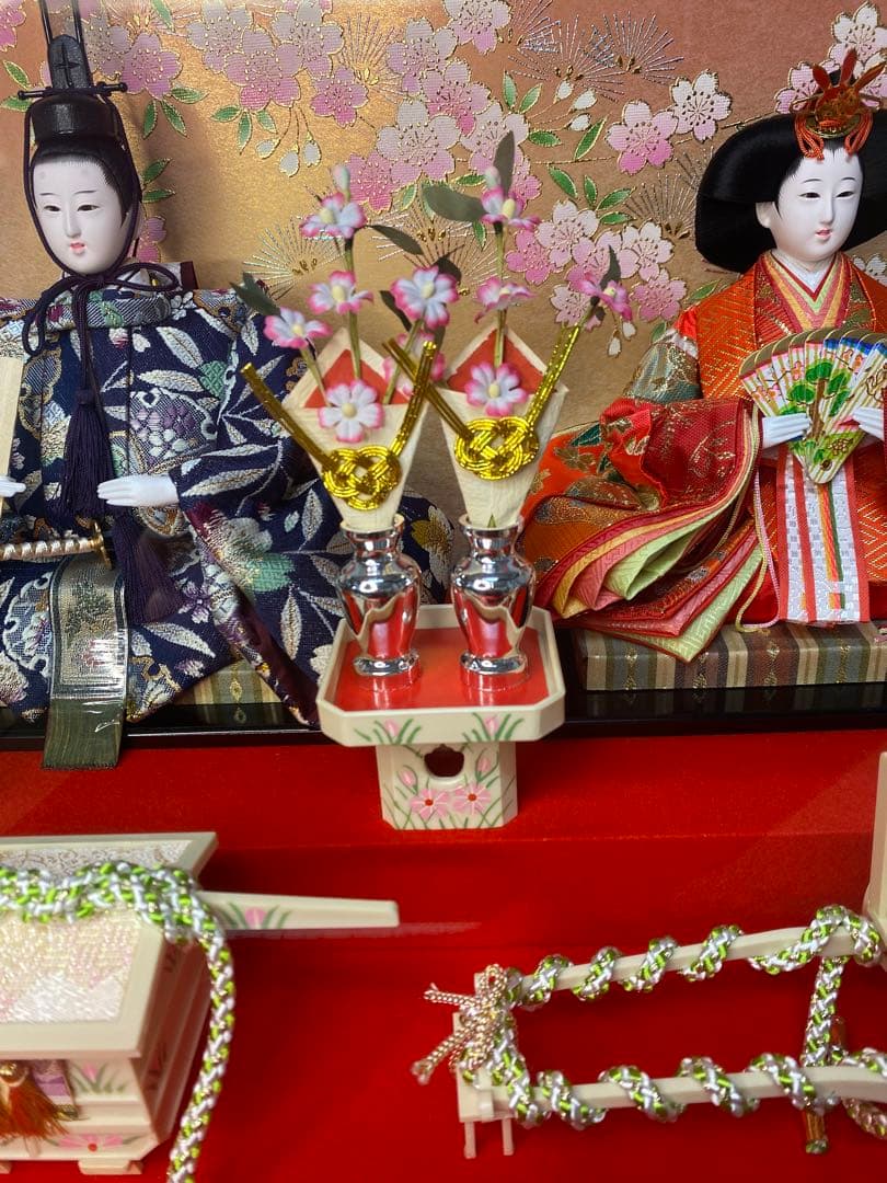 東京久月　雛人形ガラスケース入り親王飾り・間口約６１×奥行約３４×高さ約３７㎝