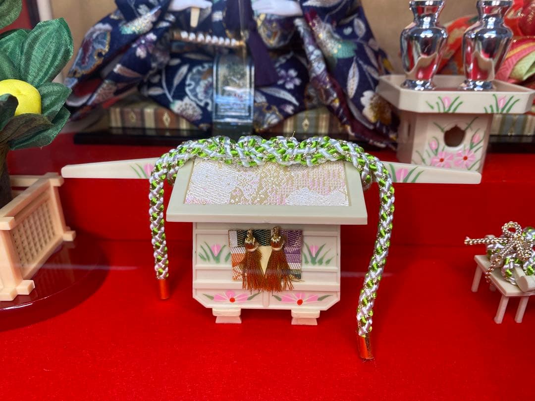 東京久月　雛人形ガラスケース入り親王飾り・間口約６１×奥行約３４×高さ約３７㎝