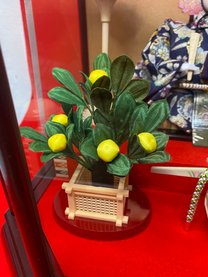 東京久月　雛人形ガラスケース入り親王飾り・間口約６１×奥行約３４×高さ約３７㎝