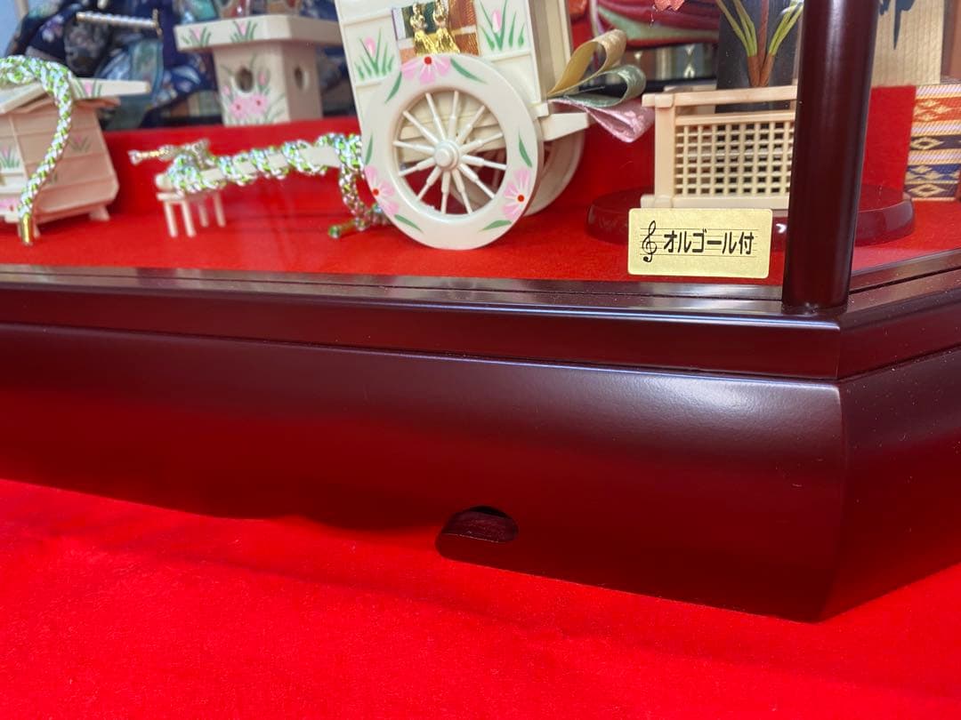 東京久月　雛人形ガラスケース入り親王飾り・間口約６１×奥行約３４×高さ約３７㎝