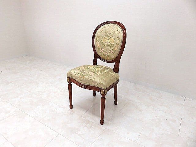 ヴィンテージスペイン　Fejomi.sl　真鍮装飾サイドチェア　ダイニングチェア