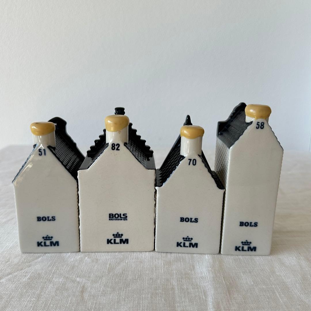 【KLMオランダ航空】デルフトブルーハウス4個セット(#51,58,70,82)