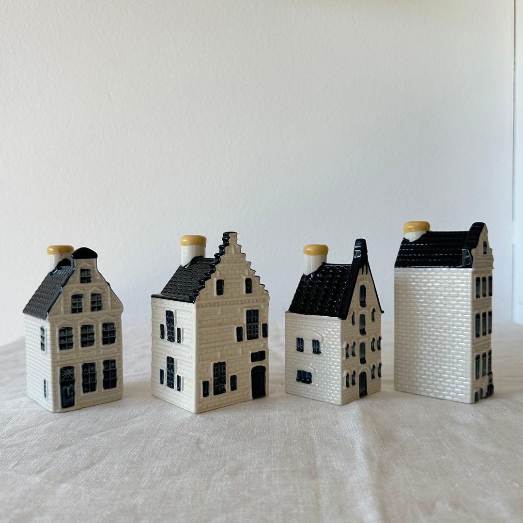 【KLMオランダ航空】デルフトブルーハウス4個セット(#51,58,70,82)