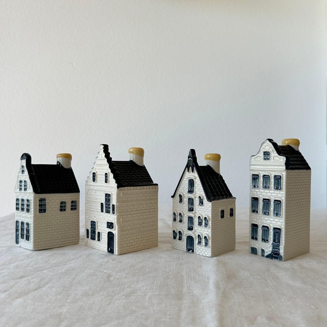 【KLMオランダ航空】デルフトブルーハウス4個セット(#51,58,70,82)