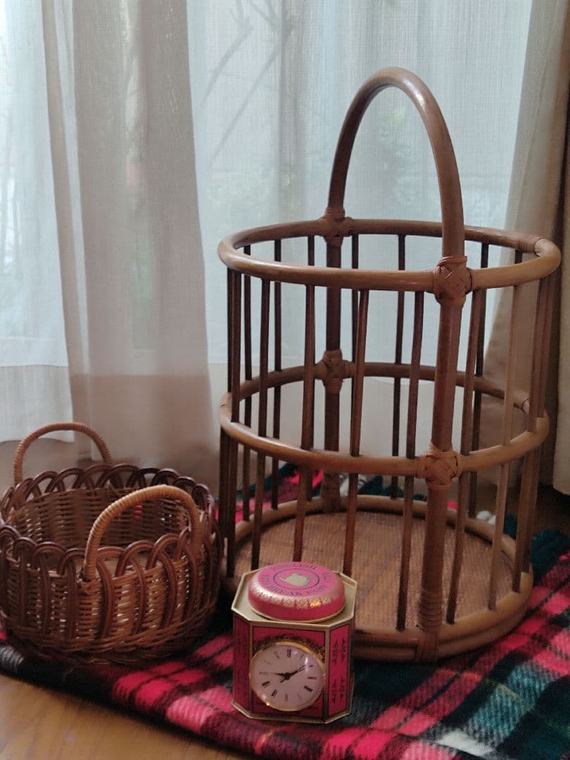 バケット 籠　パン籠　ランドリーバスケット　籐　ラタン　フランスパン
