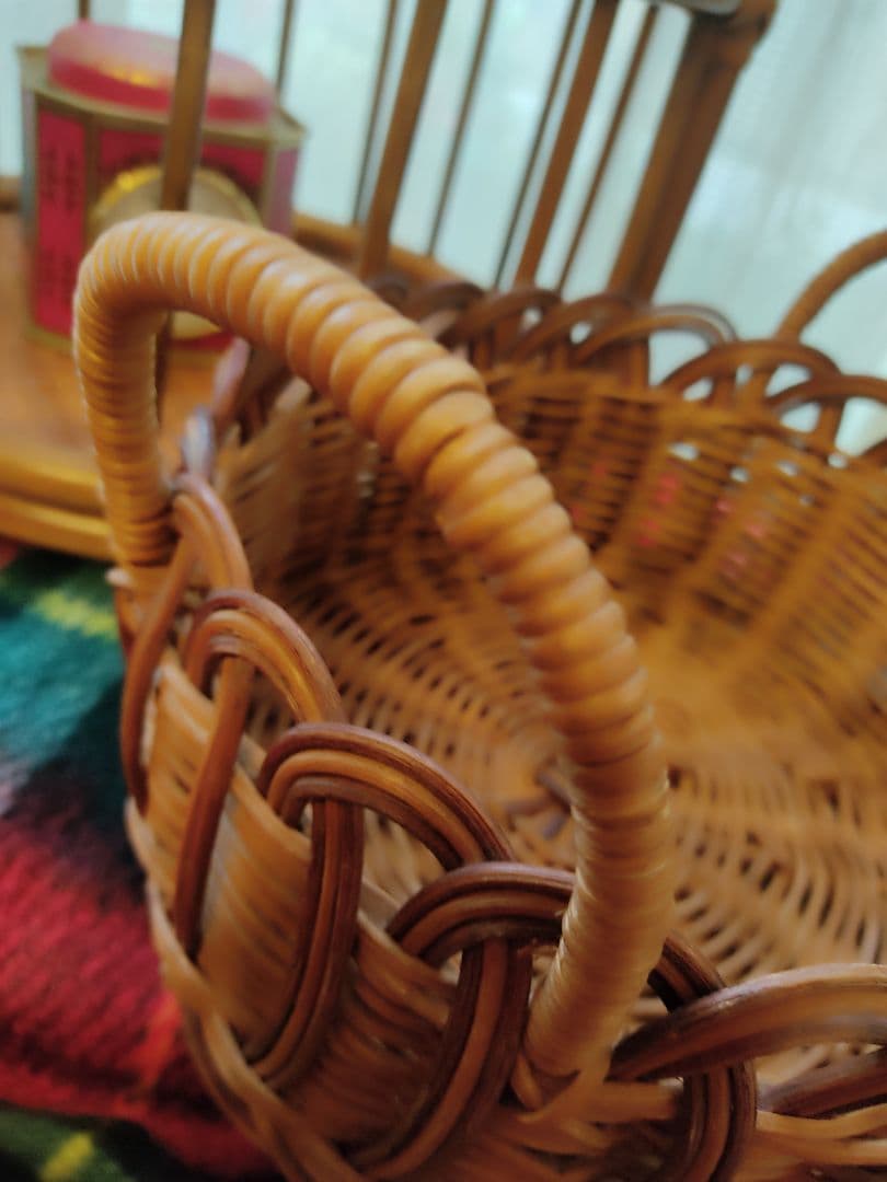 バケット 籠　パン籠　ランドリーバスケット　籐　ラタン　フランスパン