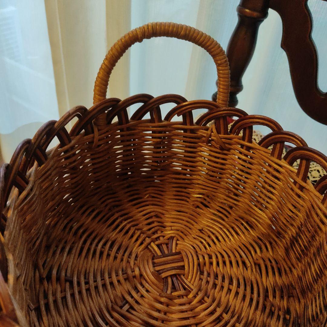 バケット 籠　パン籠　ランドリーバスケット　籐　ラタン　フランスパン