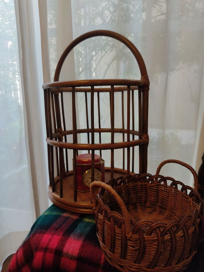 バケット 籠　パン籠　ランドリーバスケット　籐　ラタン　フランスパン