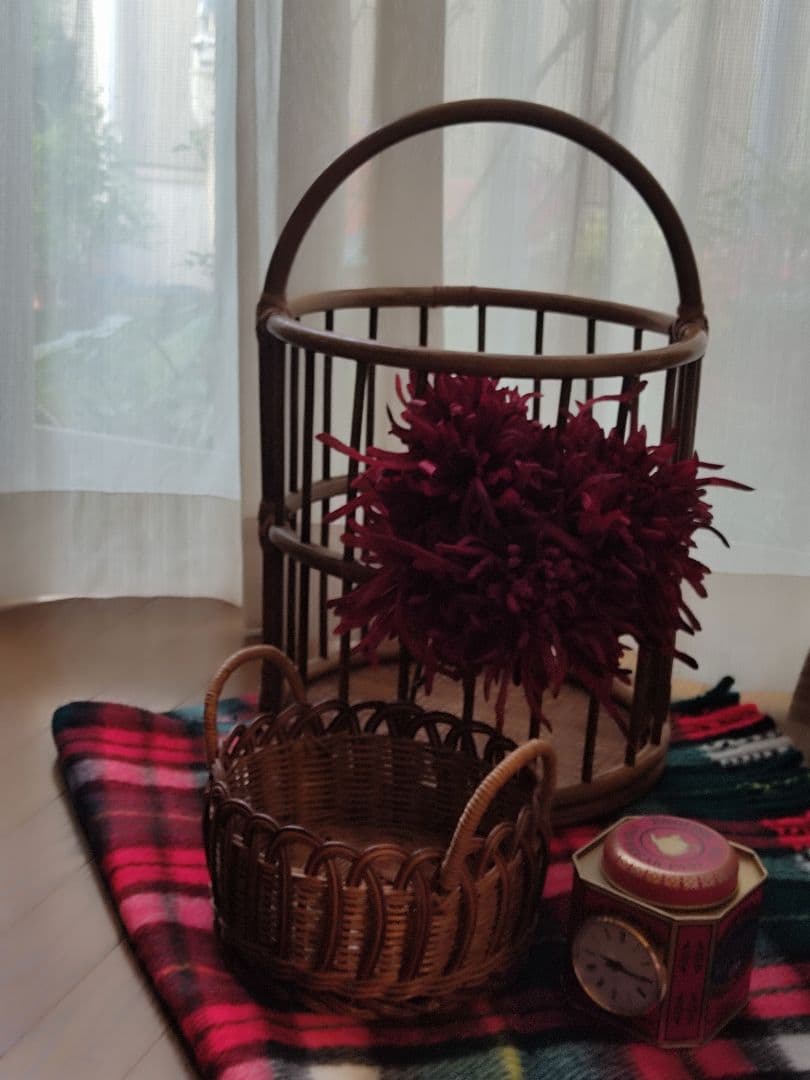 バケット 籠　パン籠　ランドリーバスケット　籐　ラタン　フランスパン