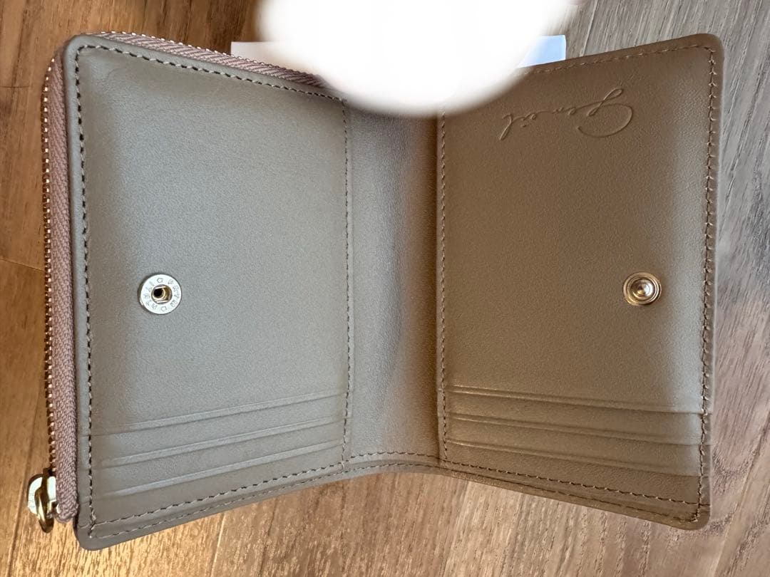 【箱付き美品】 gemeil 本革 ミニマルウォレット 二つ折り財布 モカ