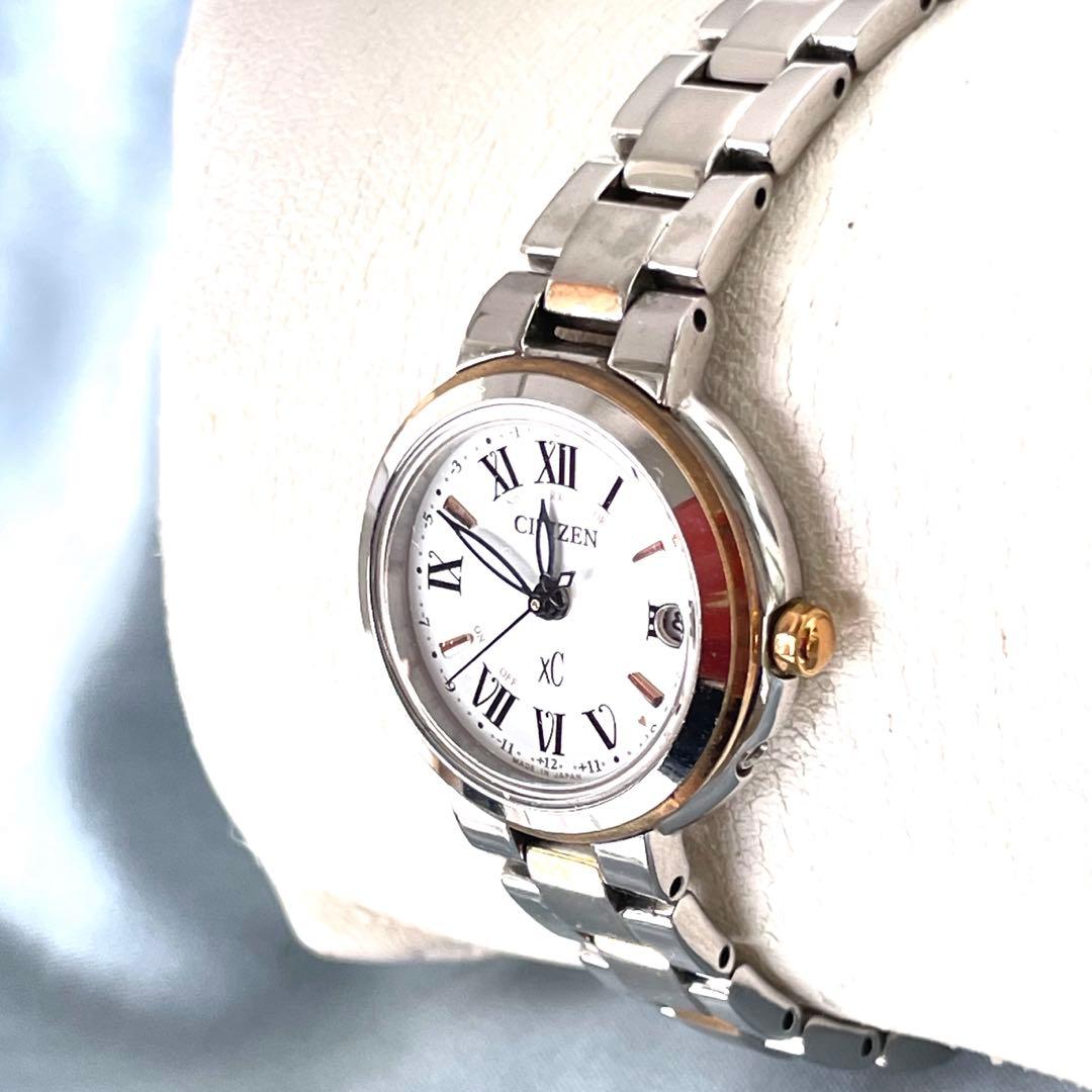 美品❣クロスシー xC　電波ソーラー　H060　ハッピーフライト　白文字盤　稼働