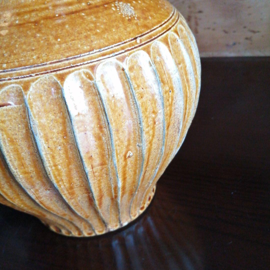 古小鹿田焼　切子手花瓶　25cm　江戸中期〜後期