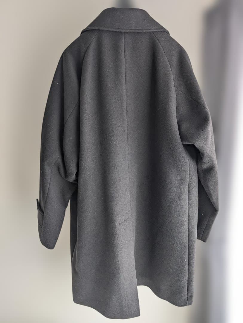 【美品】BEAMS『ワイドフィット フリース ステンカラーコート』BLACK S