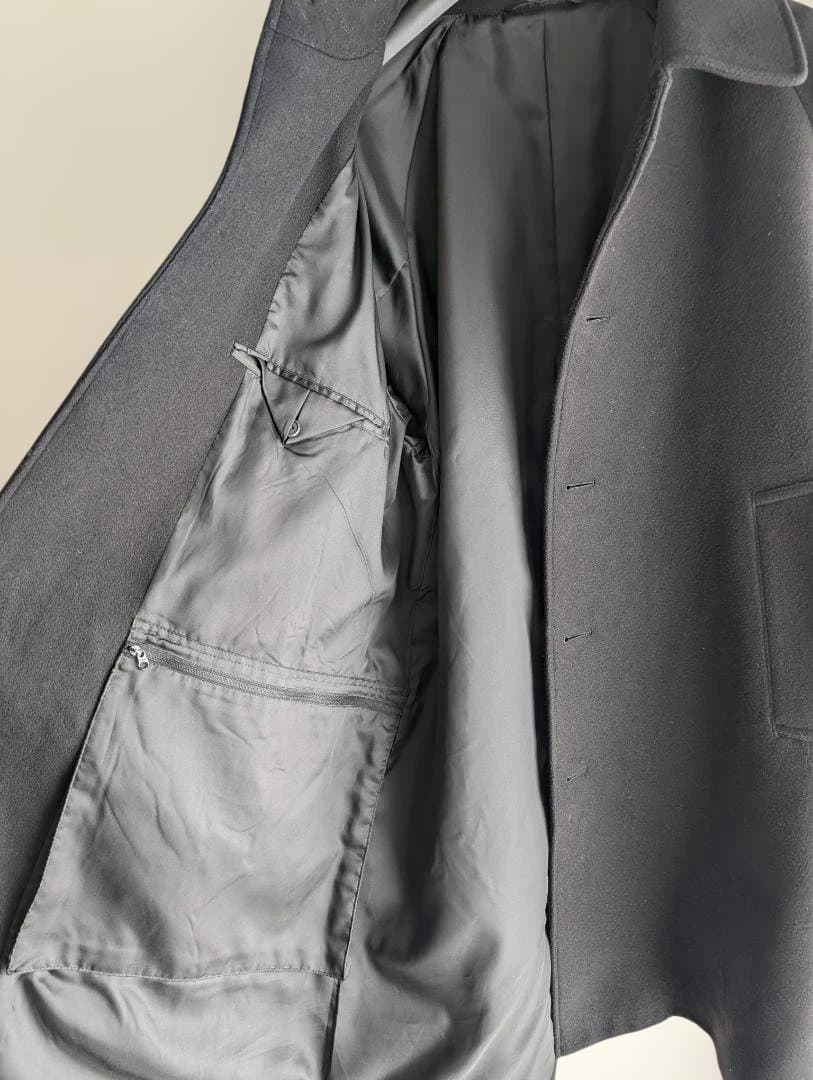 【美品】BEAMS『ワイドフィット フリース ステンカラーコート』BLACK S