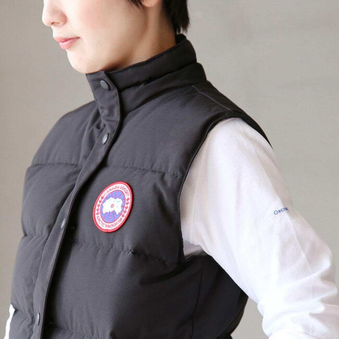 極美品 カナダグース フリースタイル ダウンベスト レディース XS ブラック