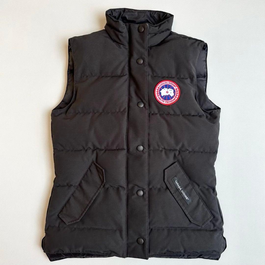 極美品 カナダグース フリースタイル ダウンベスト レディース XS ブラック