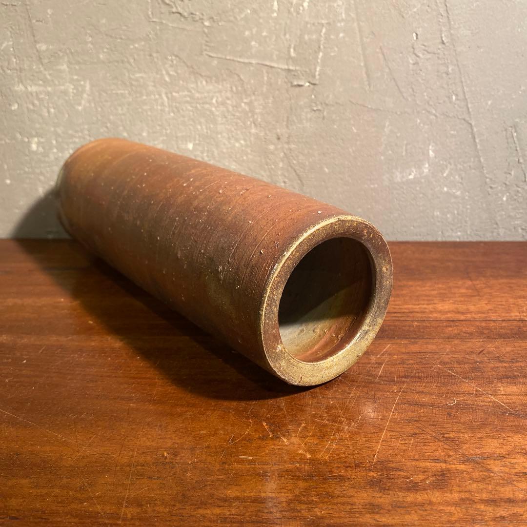 備前焼 木村陶峰 花入 花器 共箱 骨董品 花器 コレクション 作家物 在銘