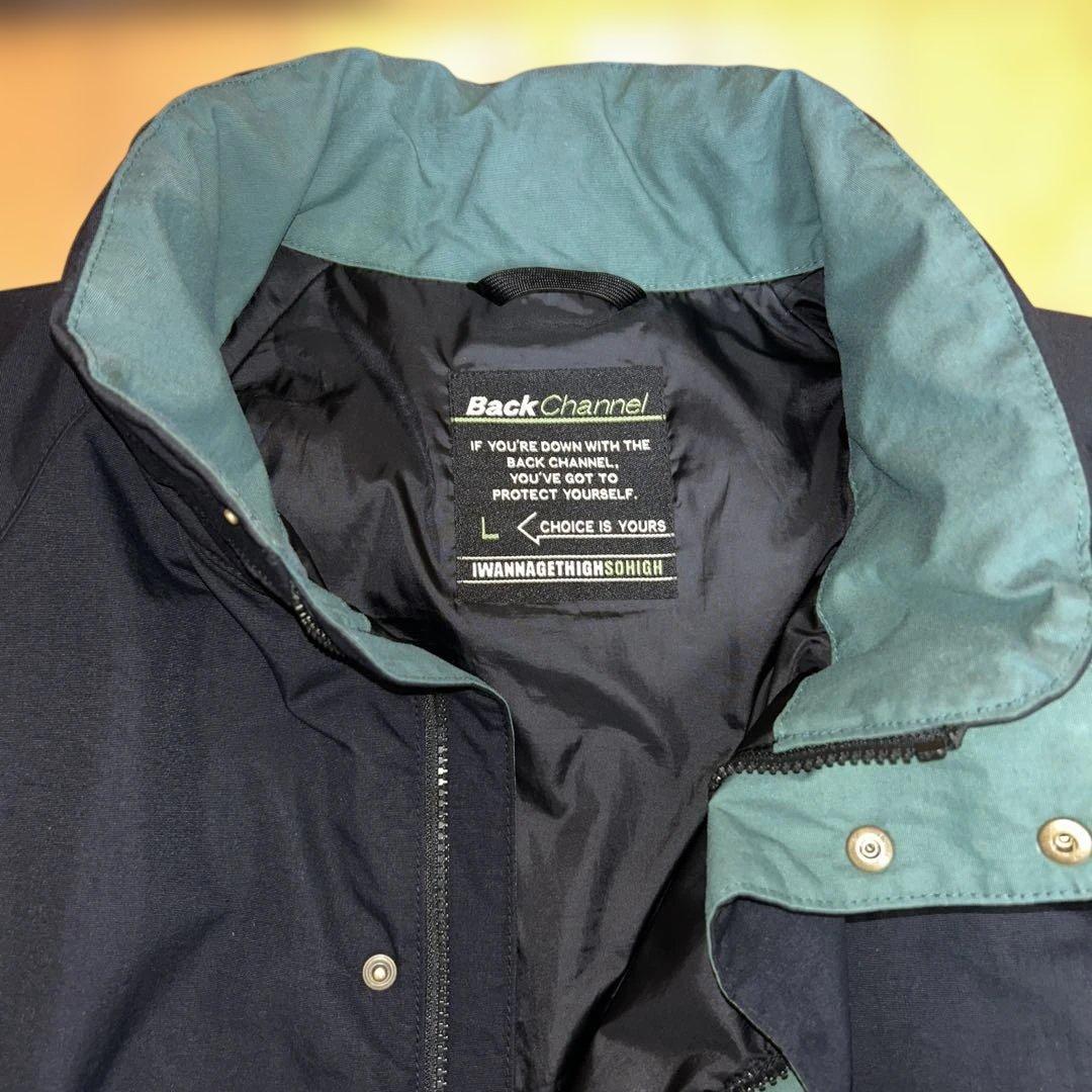 STAND COLLAR JACKET BLACK×GREEN