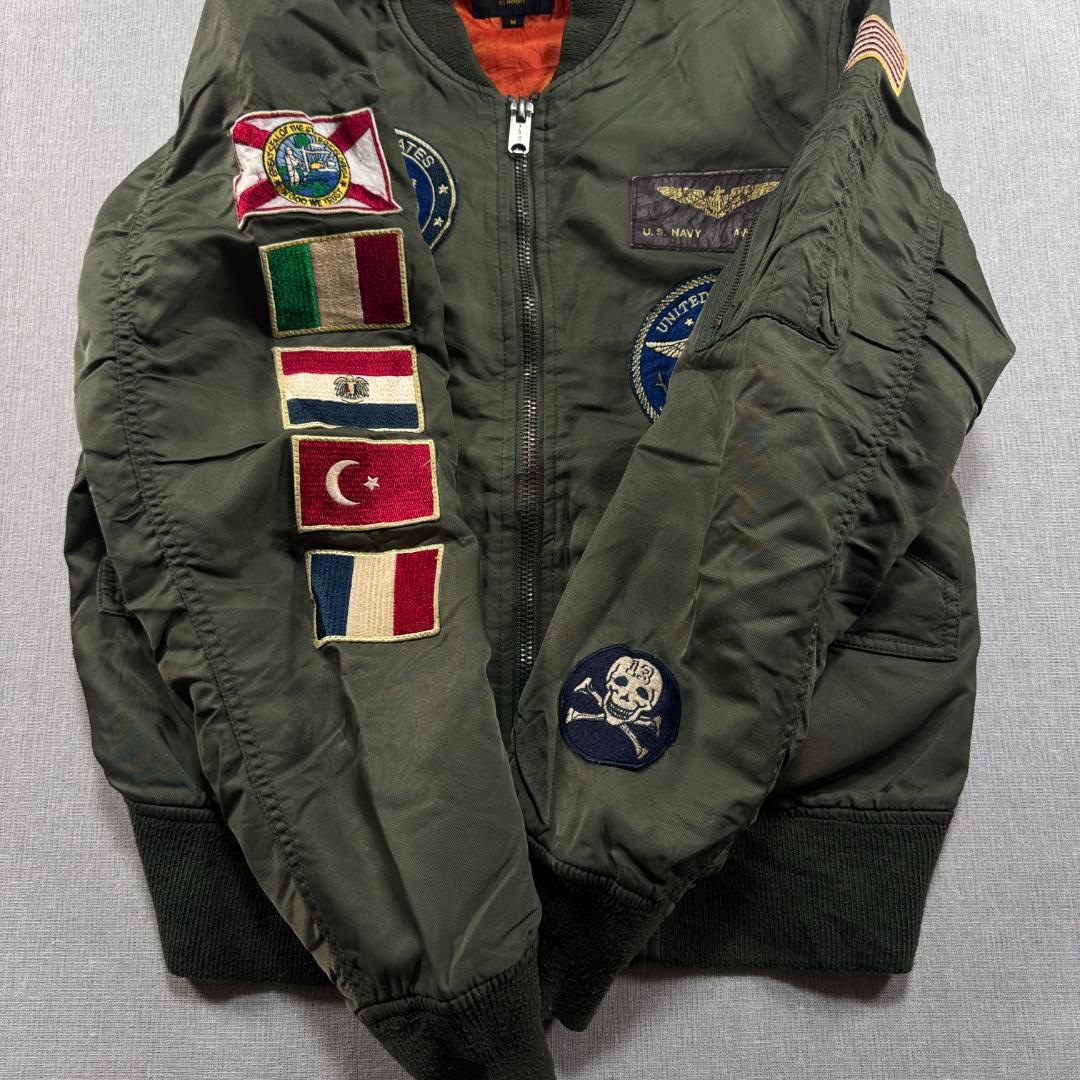 AVIREX MA-1 flight jacket 虎 ワッペン 刺繍 M