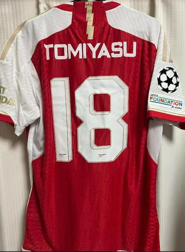 アーセナル　冨安健洋　オーセンティック ホーム　CL仕様（M）2023-24