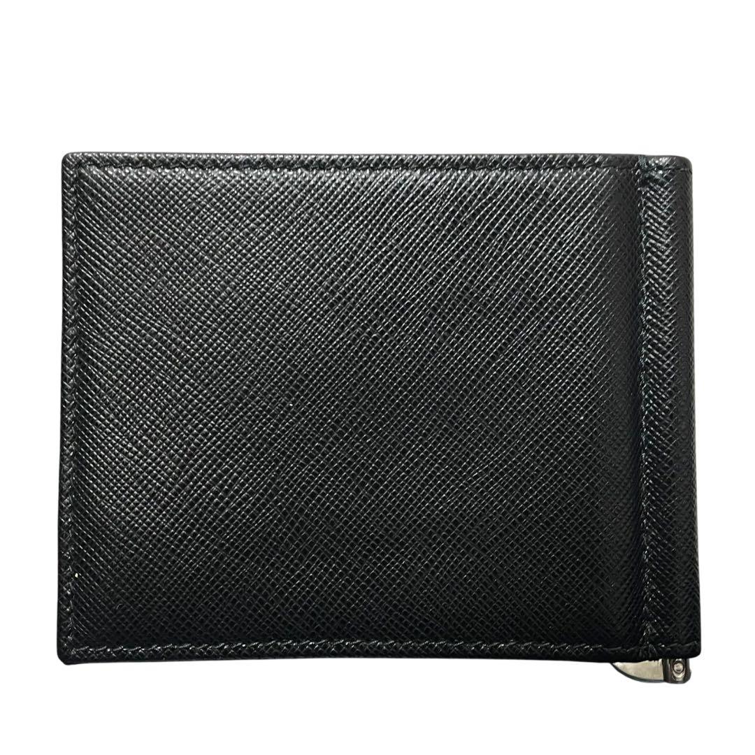 PRADA プラダ サフィアーノ 二つ折りマネークリップ ブラック 三角ロゴ