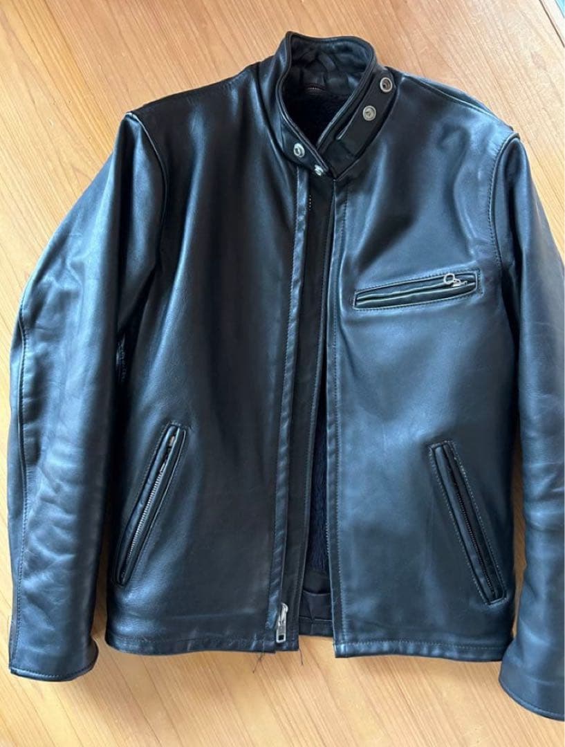 美品　革ジャン　ショット　schott シングル　ライダース　36