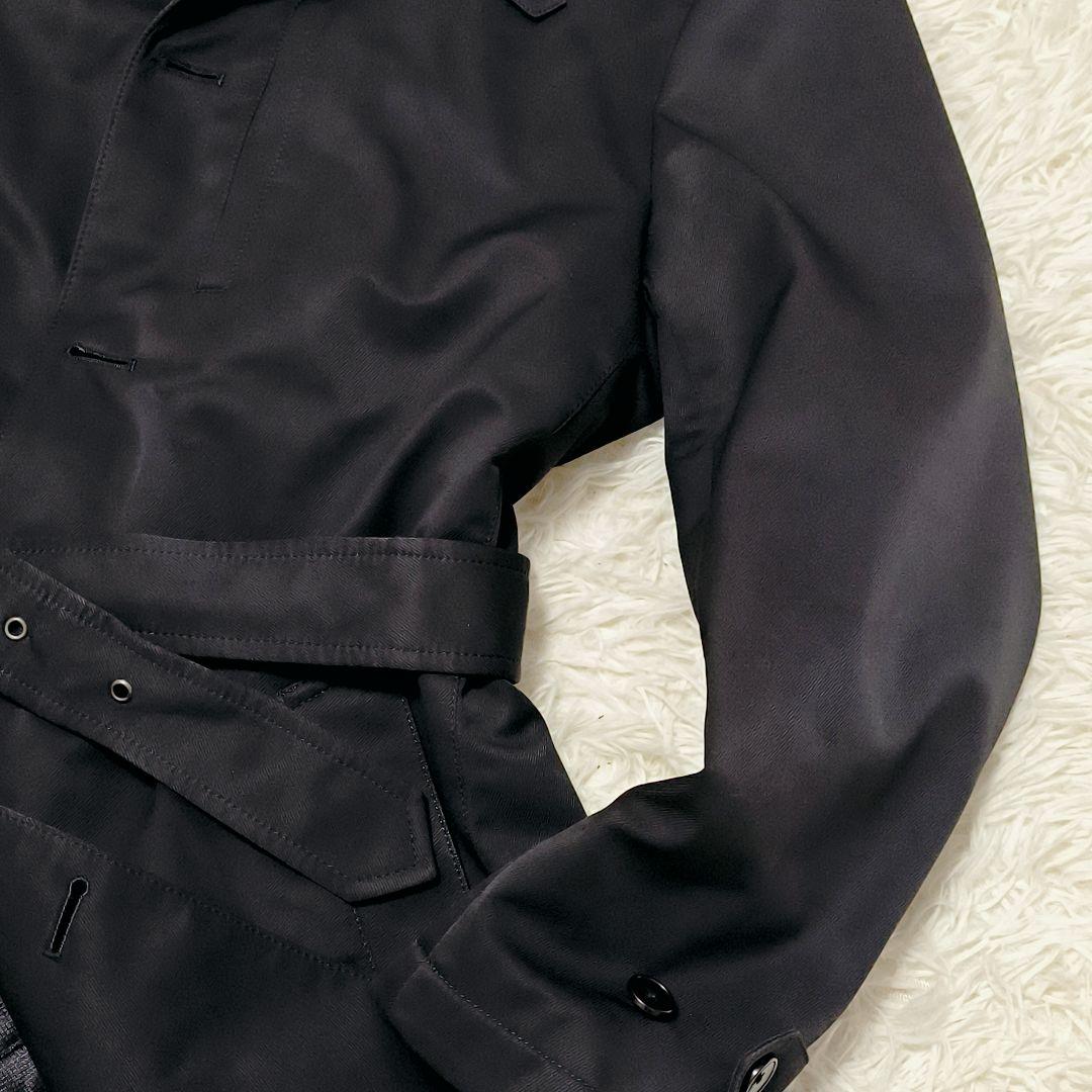 【極美品】TAKEO KIKUCHI ライナー付ステンカラーコート ネイビー L