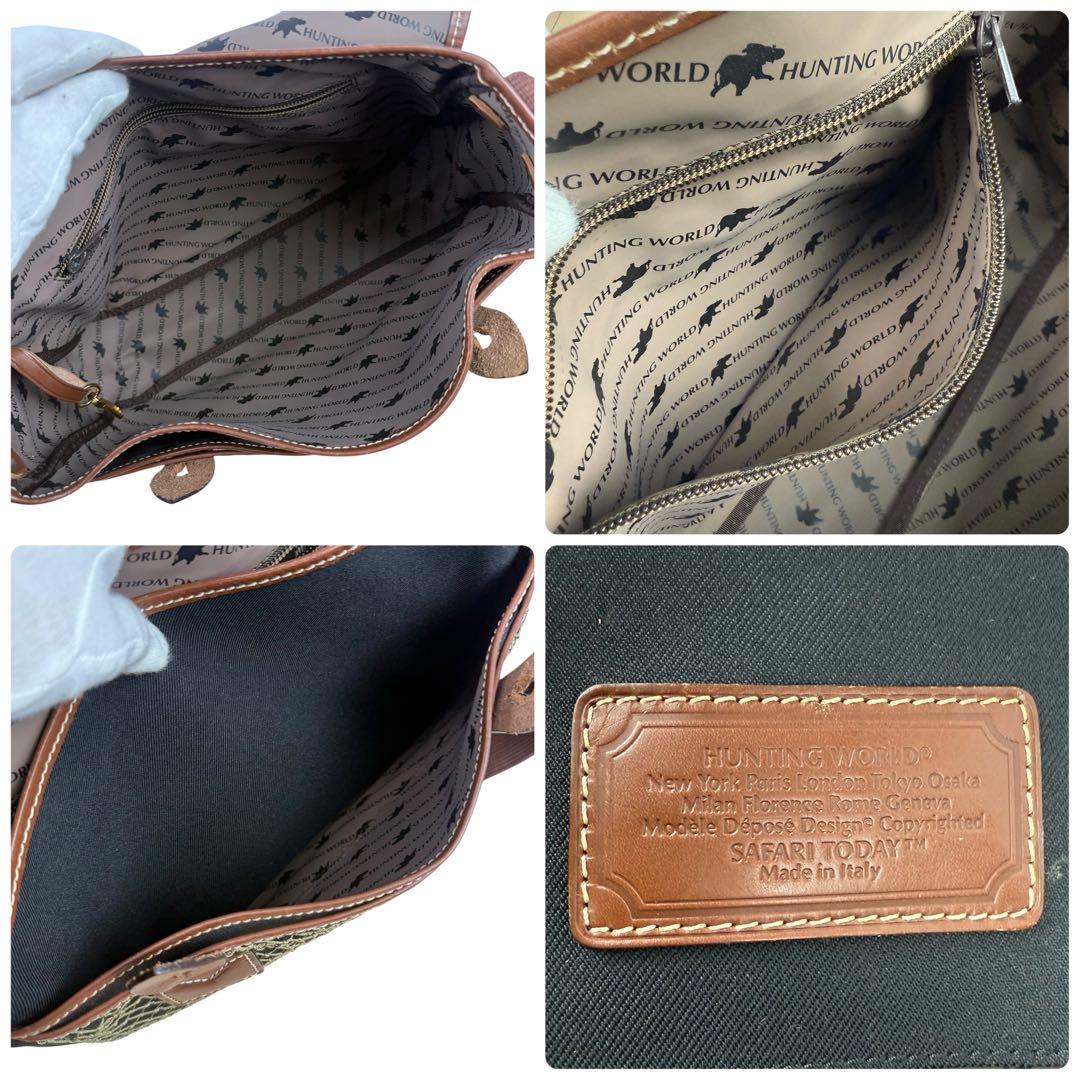 ハンティングワールド サファリトゥデイ メッセンジャーバッグ 黒 ブラウン