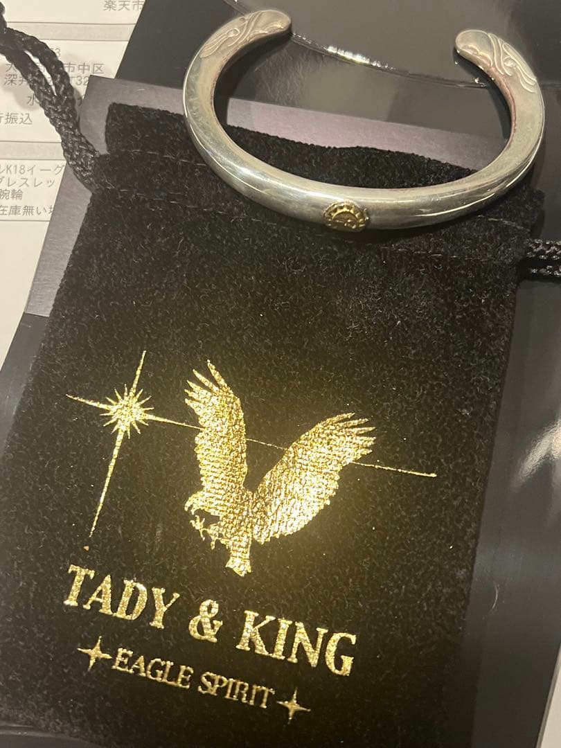 TADY&KINGイーグルフェイスバングルK18イーグルメタルサイズL