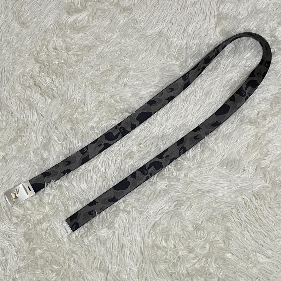 【未使用品】 エイプ BAPE　ガチャベルト　迷彩　カモフラ　グレー　星バックル