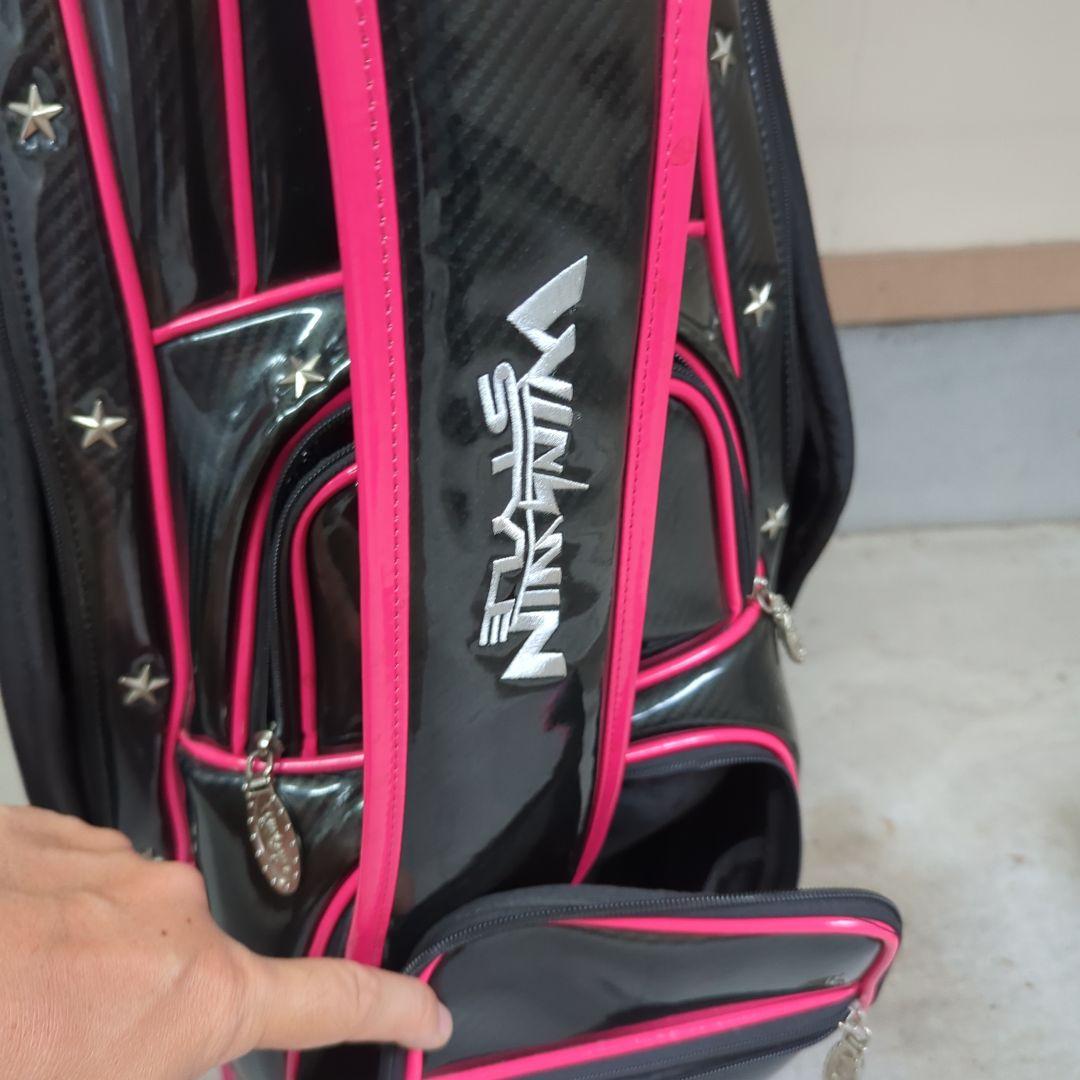 限定５０winwinstyle スカル ゴルフバッグ 黒/ピンク