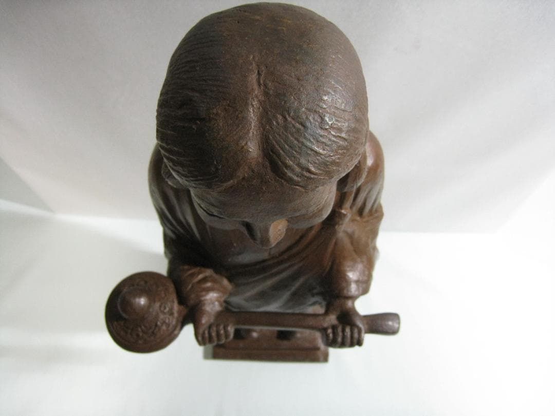 古銅　聖徳太子像十六歳孝養像　　古い作品のブロンズ像