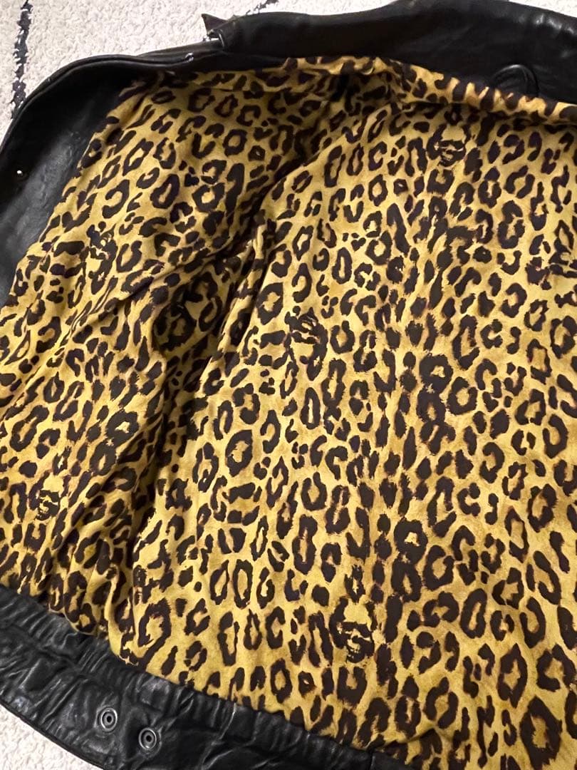 極美品 ルイスレザー　レオパードライナー