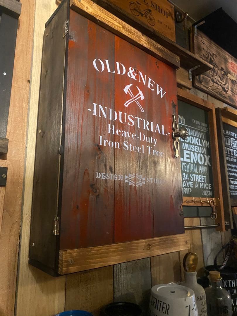 棚　アメリカン　ガレージ　壁掛け　スタンド　両用　インダストリアル