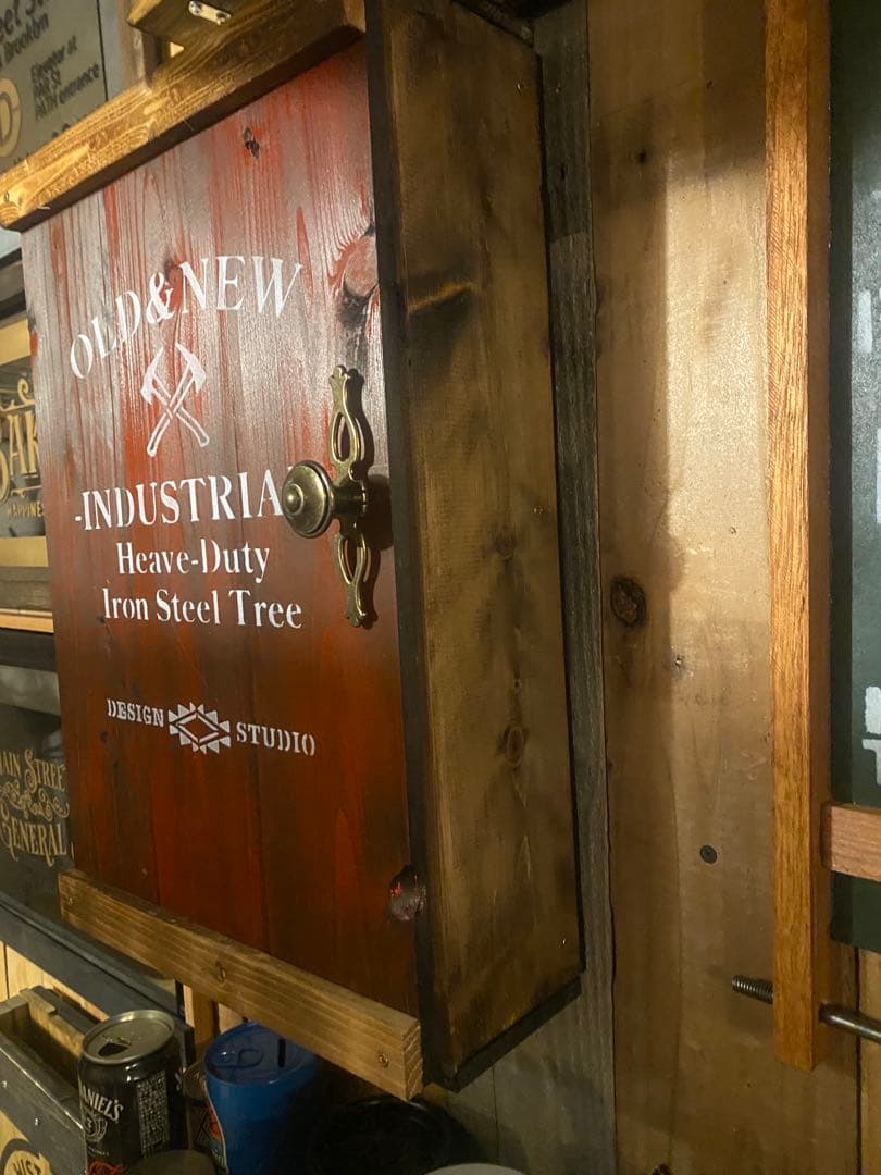 棚　アメリカン　ガレージ　壁掛け　スタンド　両用　インダストリアル