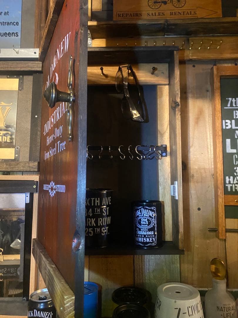 棚　アメリカン　ガレージ　壁掛け　スタンド　両用　インダストリアル