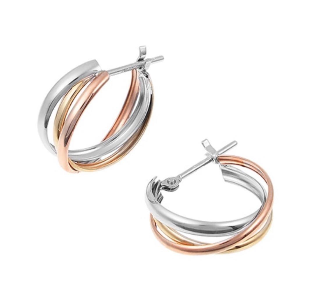 お値下げ！TSUTSUMI （ツツミ）ゴールドスリーカラー地金フープピアス