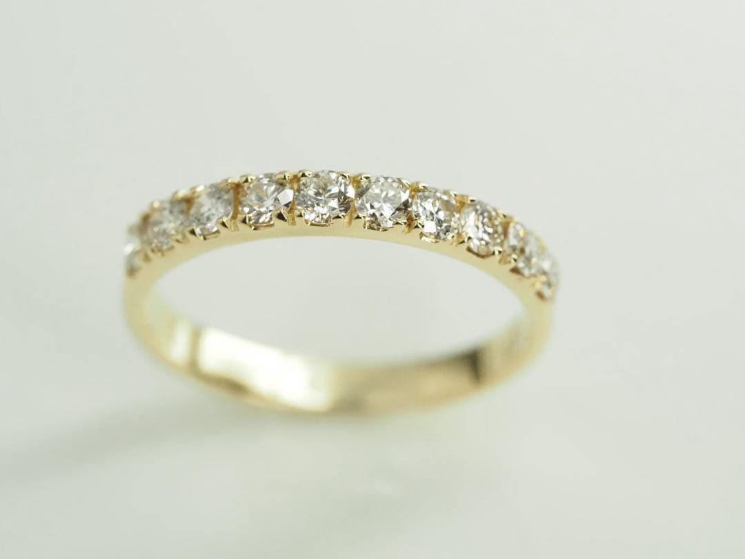 綺麗な✨0.50ct K18YG 天然ダイヤモンド ハーフエタニティリング