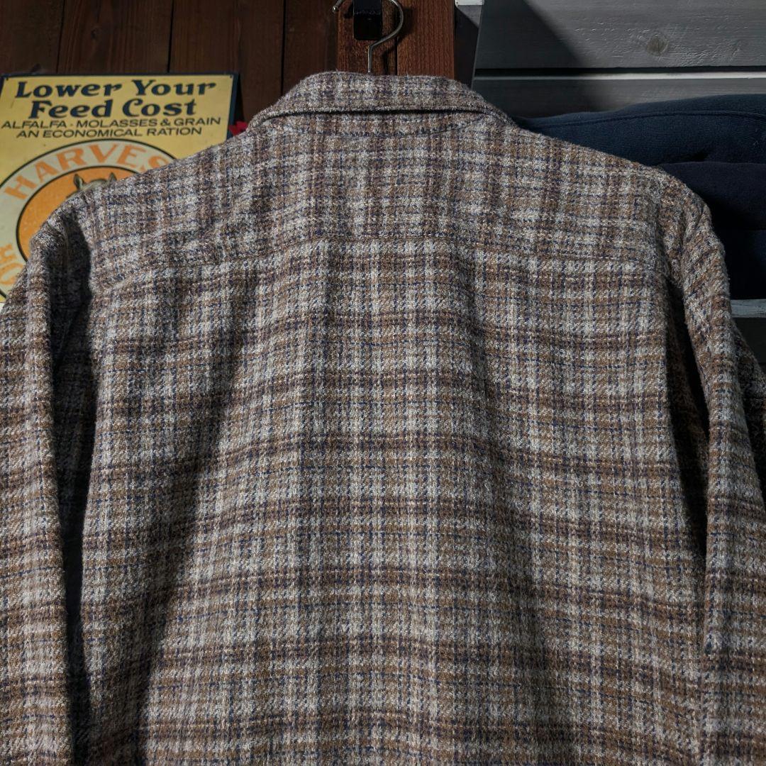 90s　常田大輝　ビックシルエット　ヘビーネルシャツ　チェック柄　ブラウン