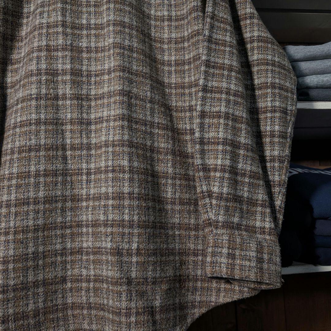 90s　常田大輝　ビックシルエット　ヘビーネルシャツ　チェック柄　ブラウン