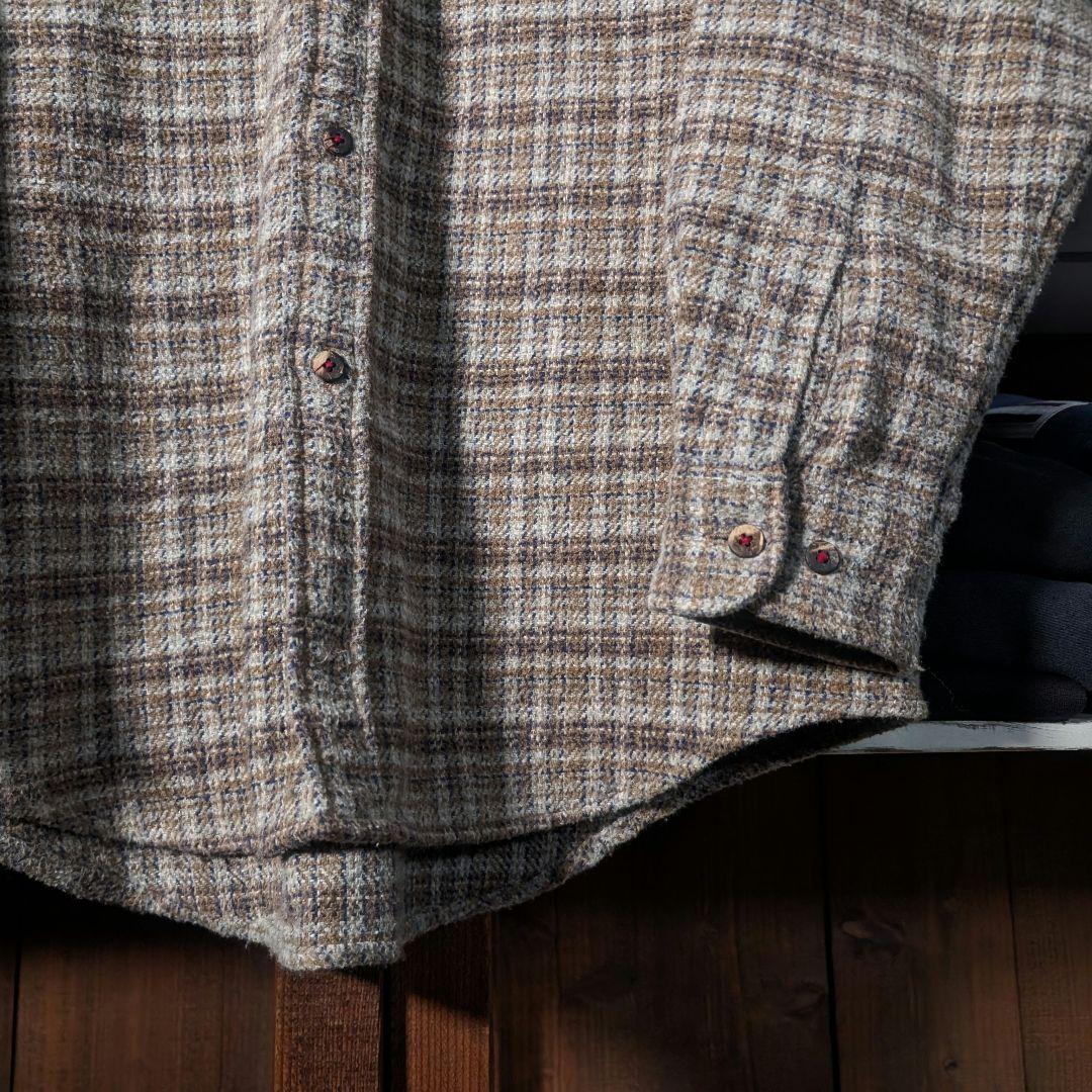 90s　常田大輝　ビックシルエット　ヘビーネルシャツ　チェック柄　ブラウン